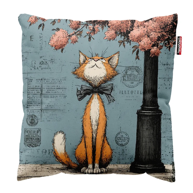 کوسن پاد آفرین مدل گربه کیوت بامزه فانتزی کد PK402088 سایز 40*40 سانتی متر