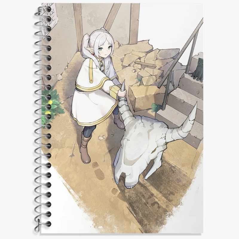 دفتر زبان 50 برگ خندالو مدل دو خط طرح انیمه فریرن (Frieren) کد 33950