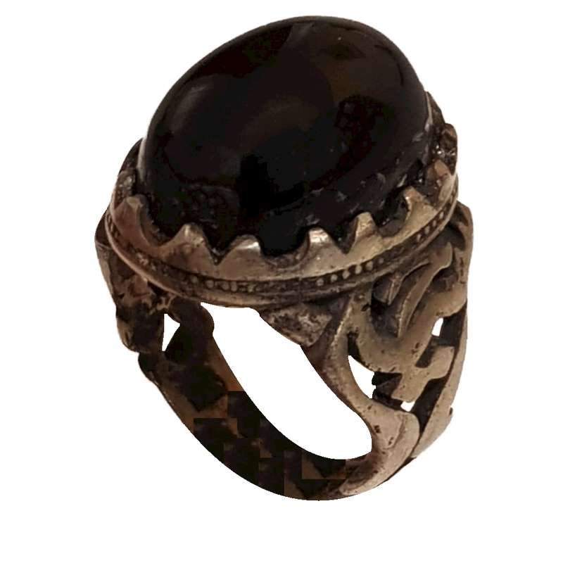 انگشتر نقره مردانه مدل عقیق شفت العبد یمنی عبد الرزاقی