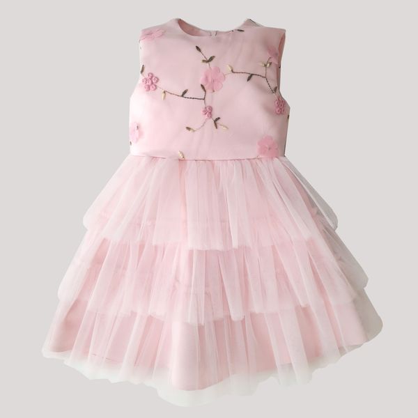 پیراهن دخترانه مدل رز رنگ صورتی پیراهن دخترانه مدل رز رنگ صورتی