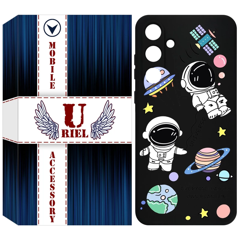 کاور یوریل قاب مدل KSH کد 25 طرح فضانوردان مناسب برای گوشی موبایل سامسونگ Galaxy A55