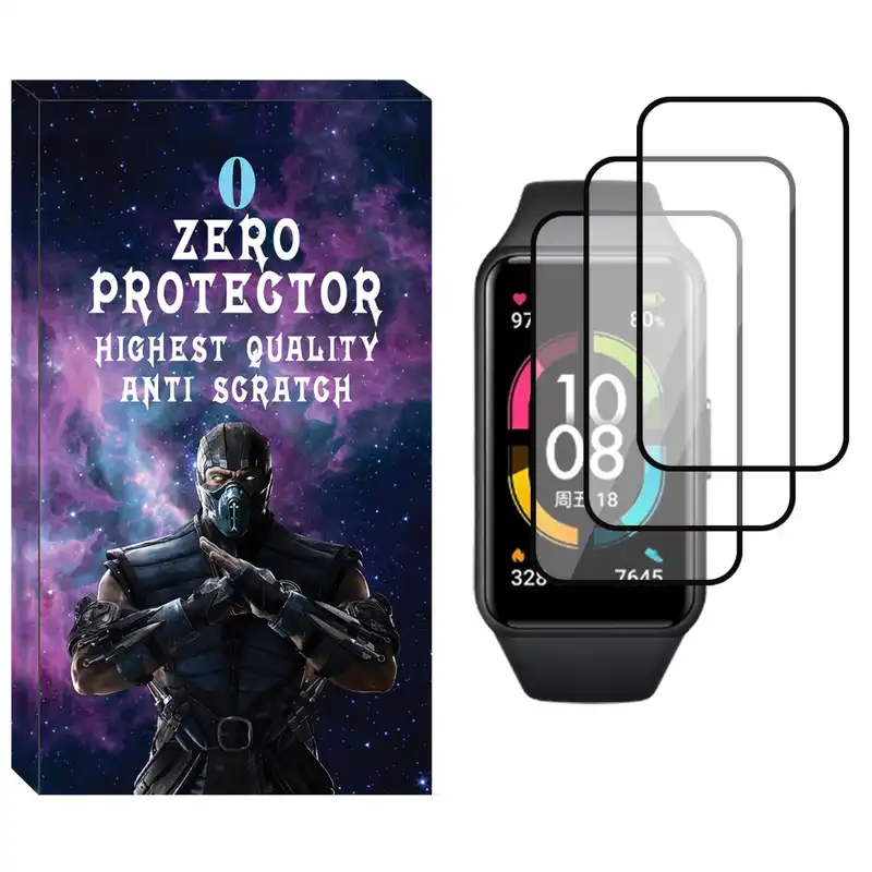 محافظ صفحه نمایش نانو زیرو مدل NZO مناسب برای ساعت هوشمند آنر Band 6 بسته سه عددی