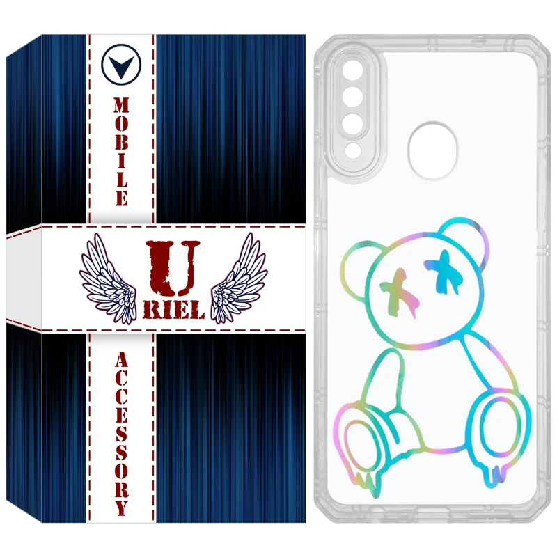 کاور یوریل مدل Clear کد 44 طرح خرس رنگی مناسب برای گوشی موبایل سامسونگ Galaxy A20s