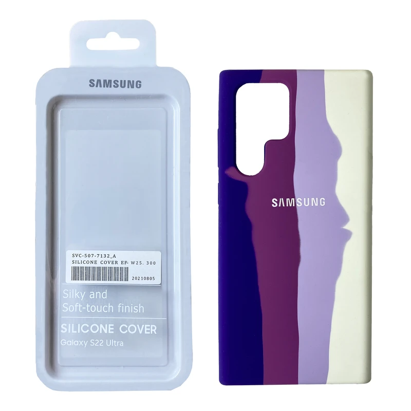کاور کلاسیک طرح رنگین کمانی مدل سیلیکون مناسب برای گوشی موبایل سامسونگ Galaxy S22 ULTRA