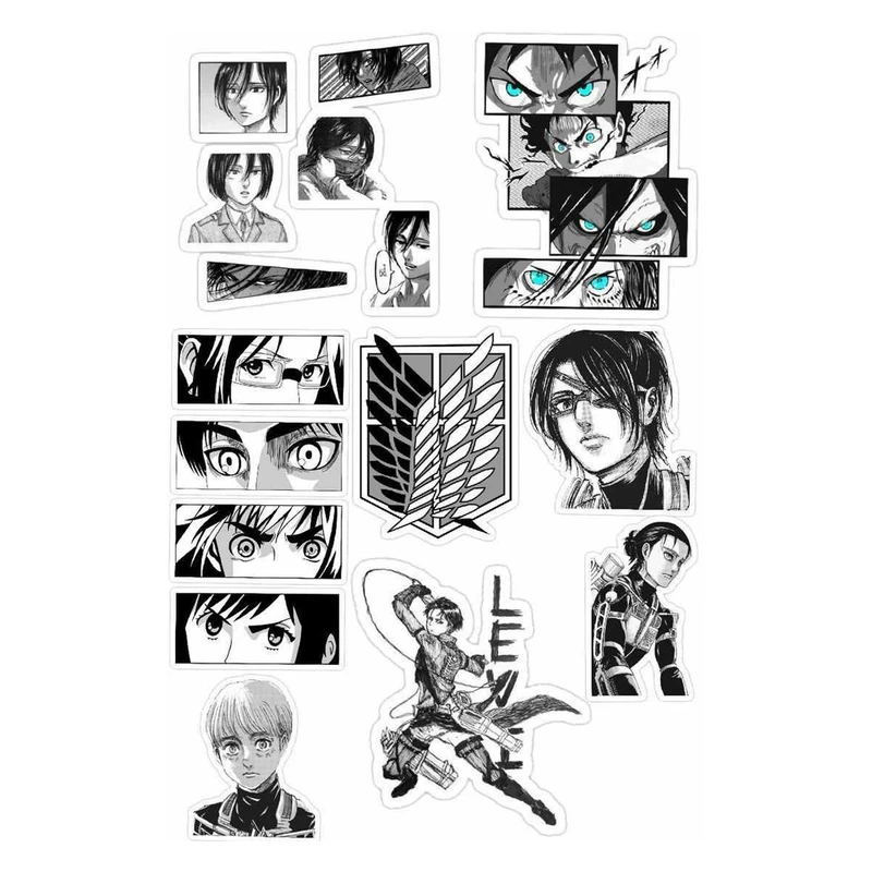 استیکر لپ تاب و گوشی طرح انیمه کد 1919 مجموعه 19 عددی