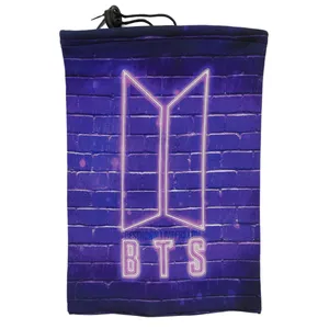 دستمال سر و گردن مدل  اسکارف تو خز طرح BTS کد 63