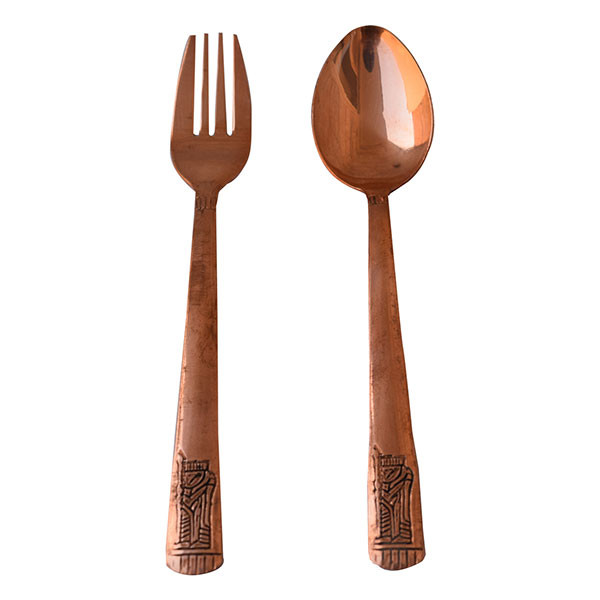 قاشق و چنگال مسی طرح هخامنش کد ZH61