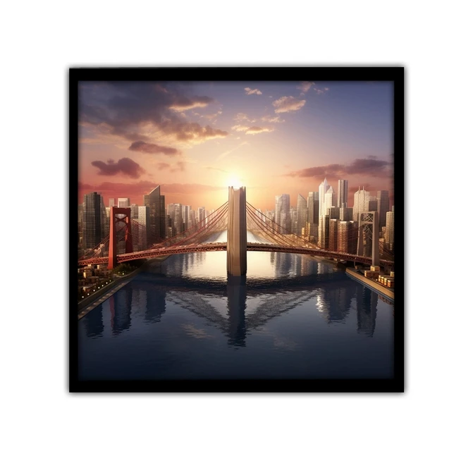 تابلو نوری بکلیت طرح منظره پل بروکلین مدل B-MID-17060