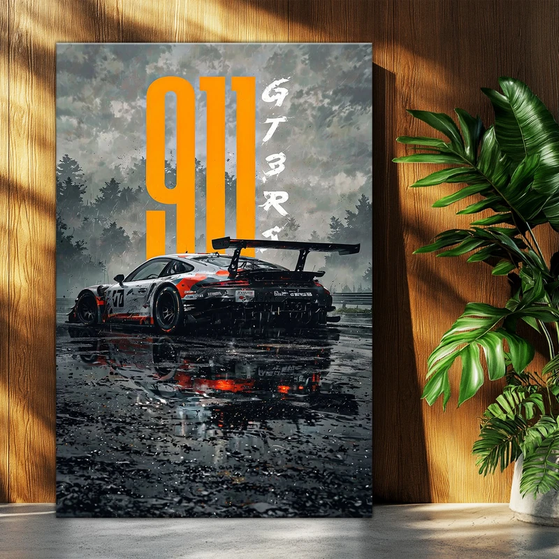 تابلو شاسی بکلیت طرح ماشین و خودرو پورشه PORSCHE 911 GT3 RS مدل T-po1617