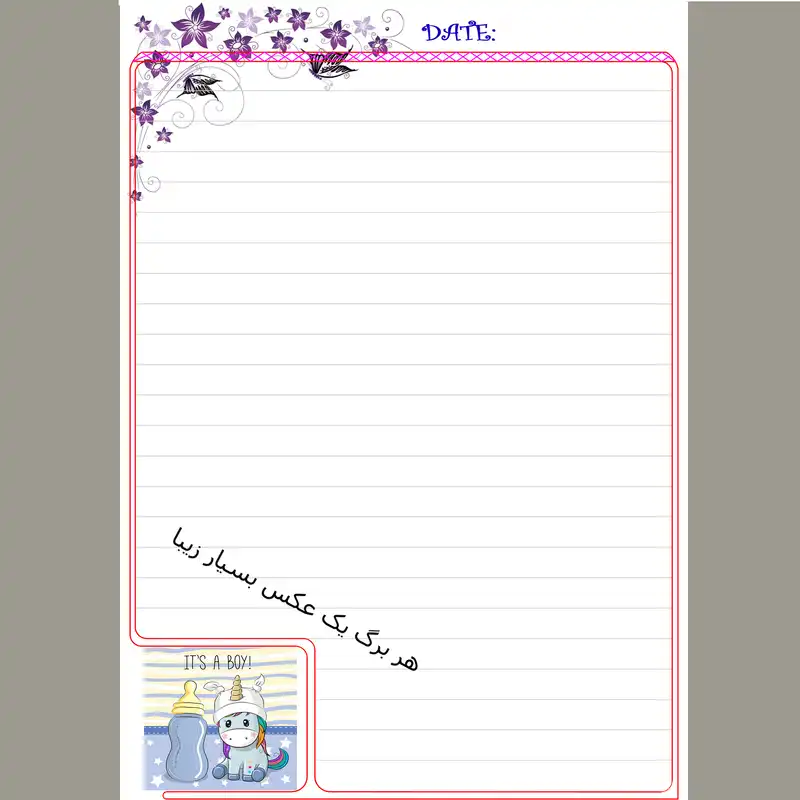 دفتر مشق 80 برگ مدل یونیکورن طرح کلاه دار کد M102