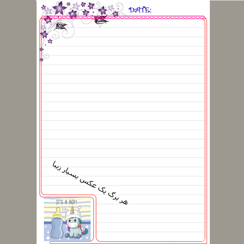 دفتر مشق 80 برگ مدل یونیکورن طرح کلاه دار کد M102