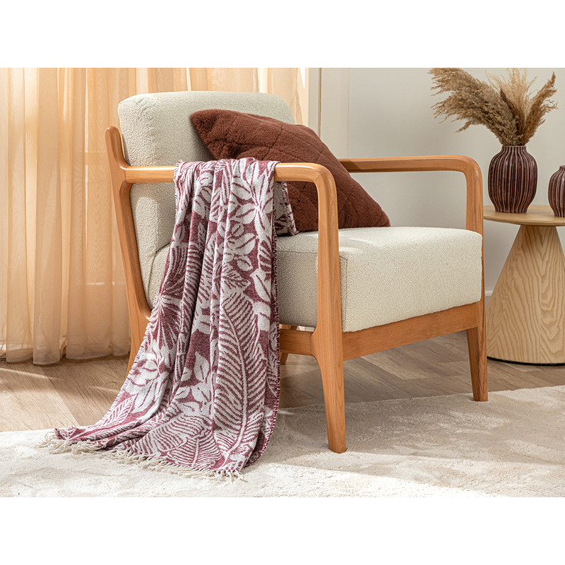 شال مبل انگلیش هوم مدل Flores Bordo سایز 130x170 سانتی متر