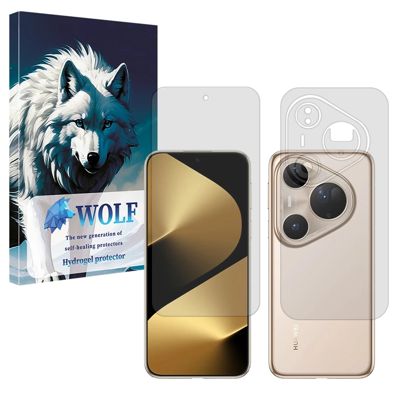 محافظ صفحه نمایش شفاف ولف مدل Tough مناسب برای گوشی موبایل هوآوی Pura 80 Ultra به همراه محافظ پشت گوشی