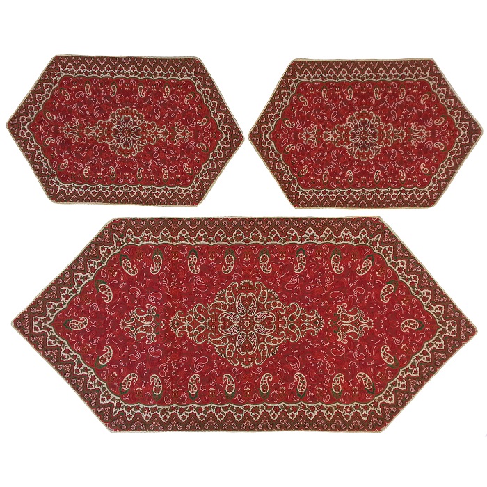ست 3 تکه رومیزی ترمه کد TRSETE44