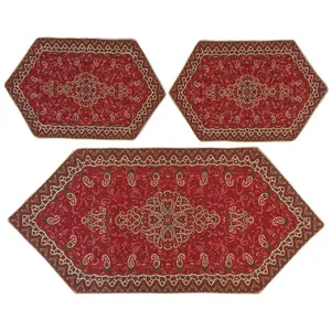 ست 3 تکه رومیزی ترمه کد TRSETE44