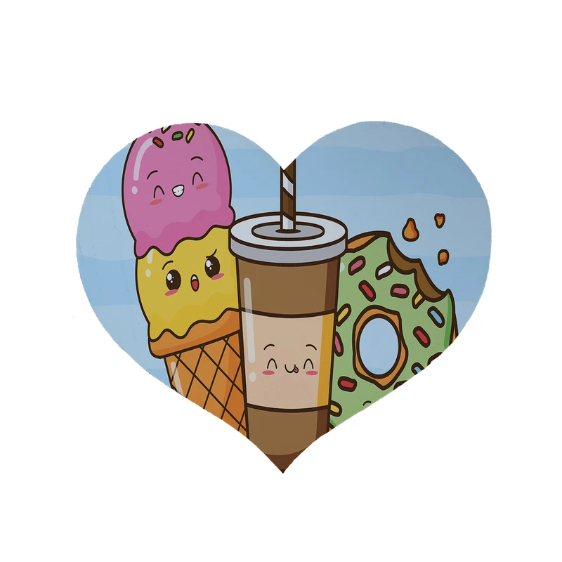   پادری مدل قلبی طرح خوراکی کد 8331 سایز 90 × 90 سانتی‌متر