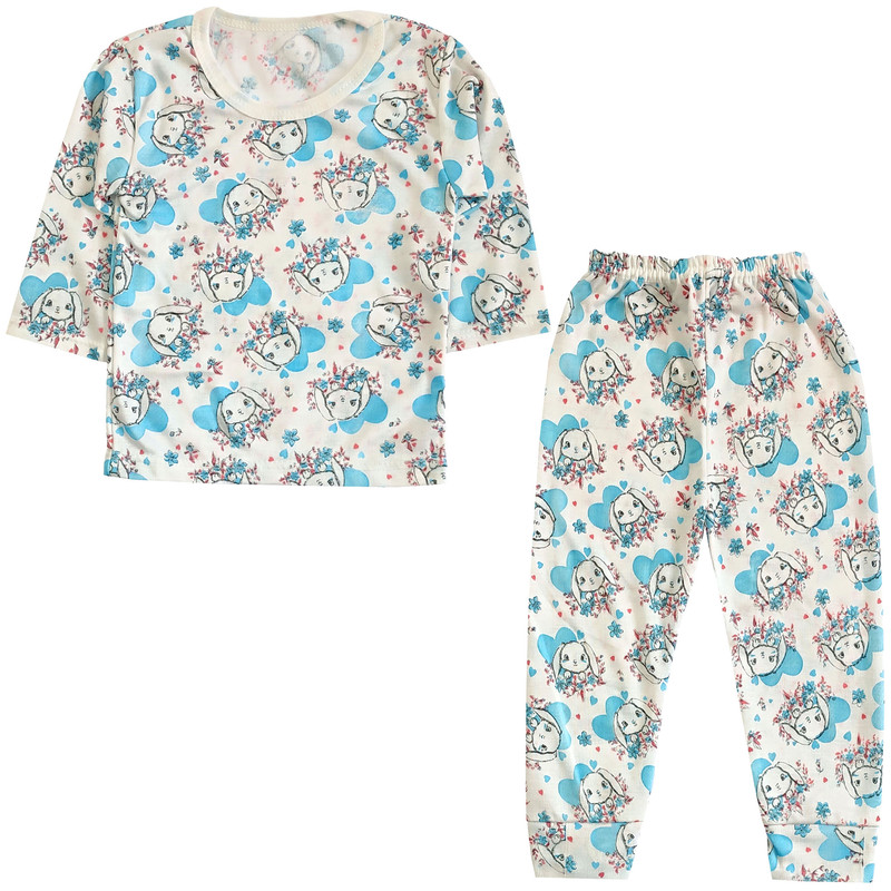 ست تی شرت آستین بلند و شلوار نوزادی مدل خرگوش کد 4142 رنگ سفید