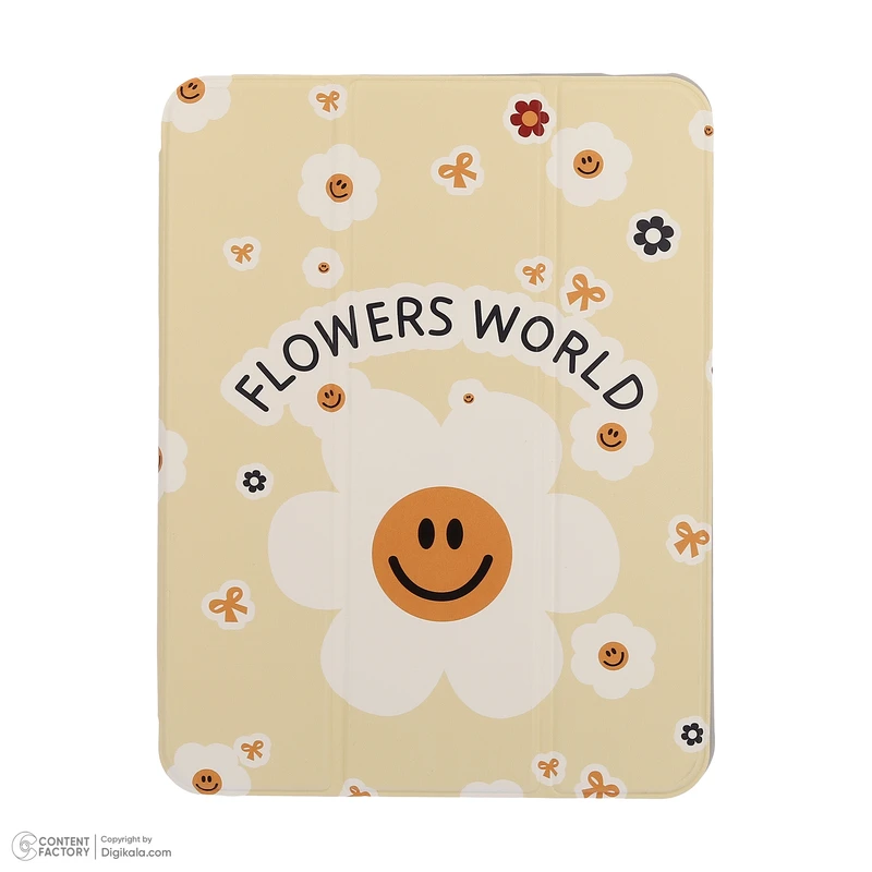 کیف کلاسوری دی کیس مدل FLOWERS WORLD مناسب برای تبلت Apple iPad 2022 10th Generation-10.9 inch، Apple iPad 11 2025-11 Inch