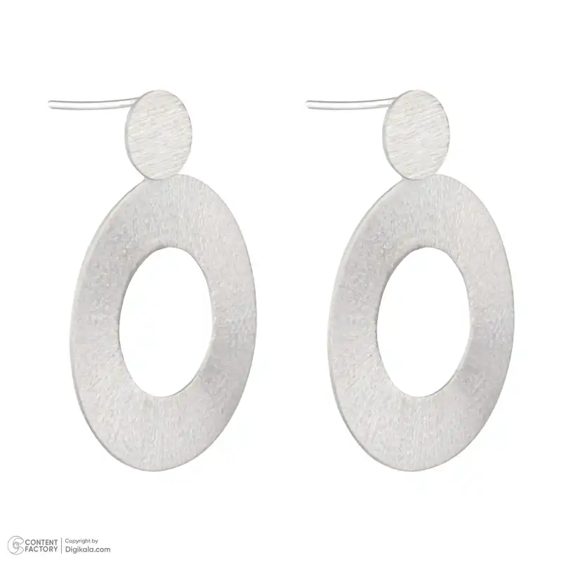 گوشواره نقره زنانه مدل لیزر کات شاین 04110