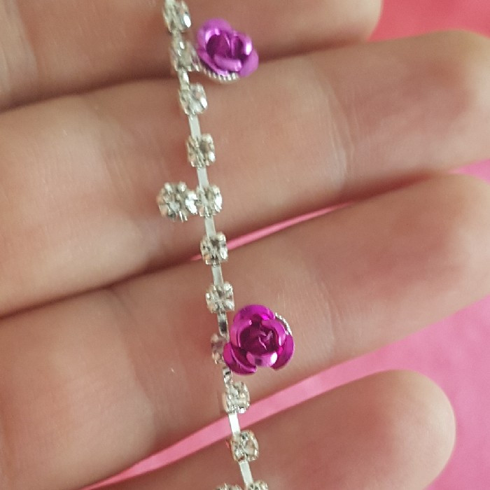 دستبند دخترانه مدل گل رز کد P1907 دستبند دخترانه مدل گل رز کد P1907