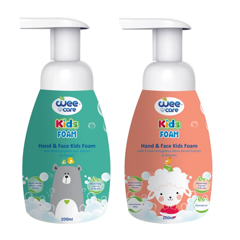 فوم شست و شوی دست و صورت کودک وی کر مدل عصاره بادام و عصاره زیتون حجم 200 میلی لیتر مجموعه 2 عددی