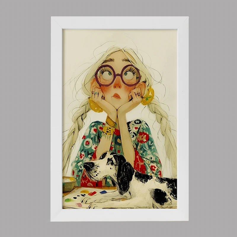 تابلو خندالو مدل دختر خنگ کد F7666