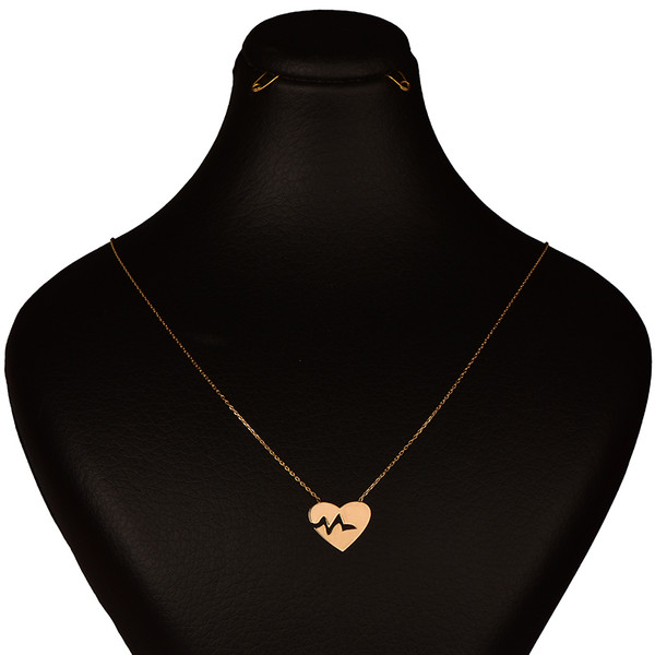 گردنبند طلا 18 عیار زنانه کرابو طرح ضربان قلب مدل Kr7017