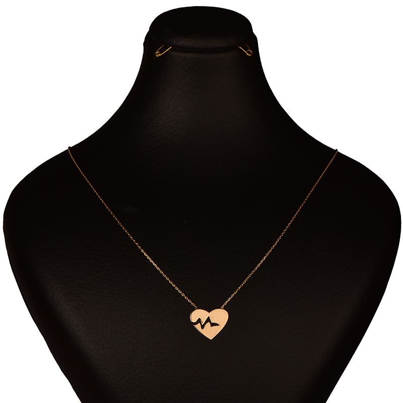 گردنبند طلا 18 عیار زنانه کرابو طرح ضربان قلب مدل Kr7017 -  - 1