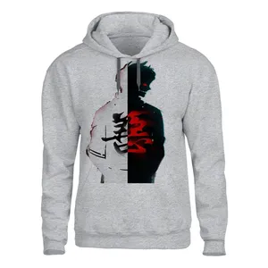 هودی مردانه مدل انیمه کد 115 رنگ طوسی