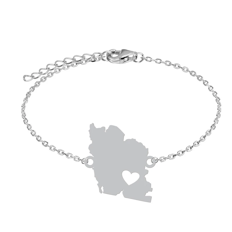 دستبند زنجیری زنانه هایکا طرح نقشه ایران کد zd.ha 260