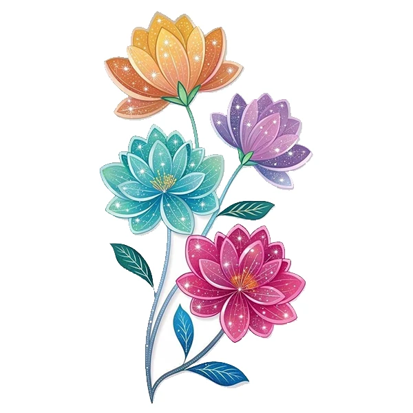 استیکر پارچه و لباس پاد آفرین طرح گل کد 5825