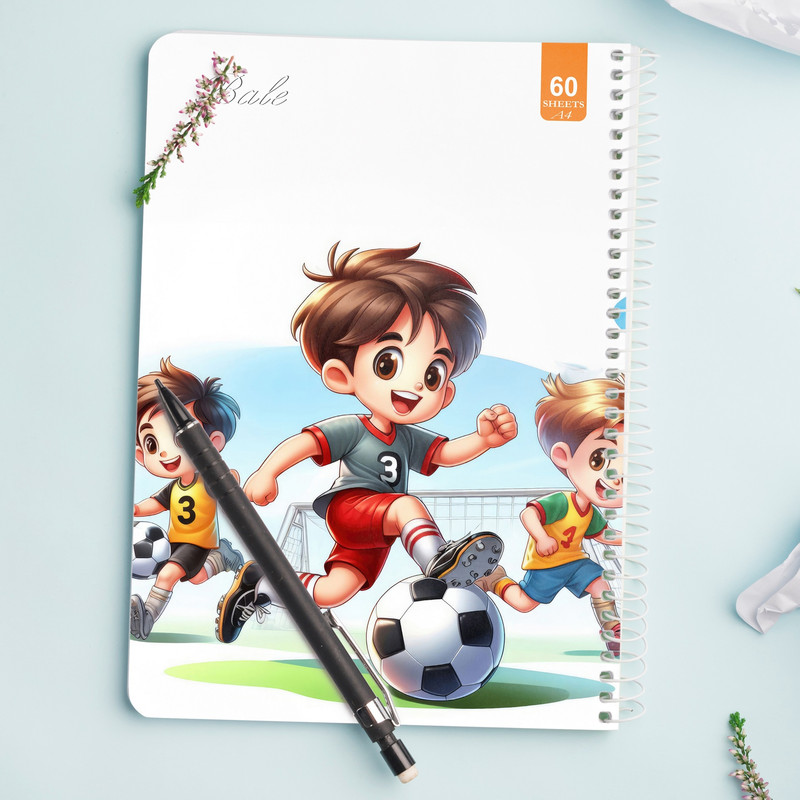 دفتر نقاشی 60 برگ انتشارات بله طرح فانتزی پسرانه فوتبال کد A4-O438