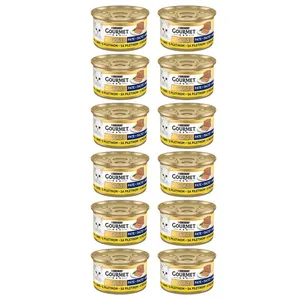 کنسرو گربه گورمت مدل پته گوشت مرغ وزن 85 گرم بسته 12 عددی