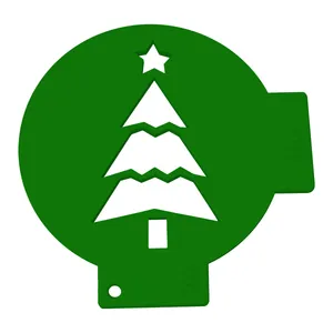 شابلون تزیین قهوه مدل درخت کریسمس