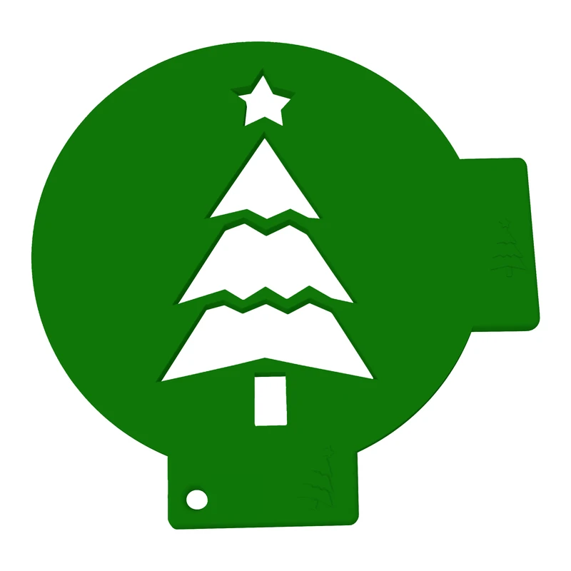 شابلون تزیین قهوه مدل درخت کریسمس