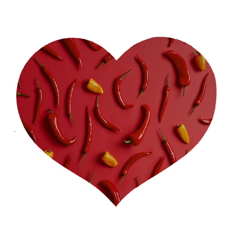 پادری مدل قلب طرح فلفل کد 8530 سایز 90 × 90 سانتی متر