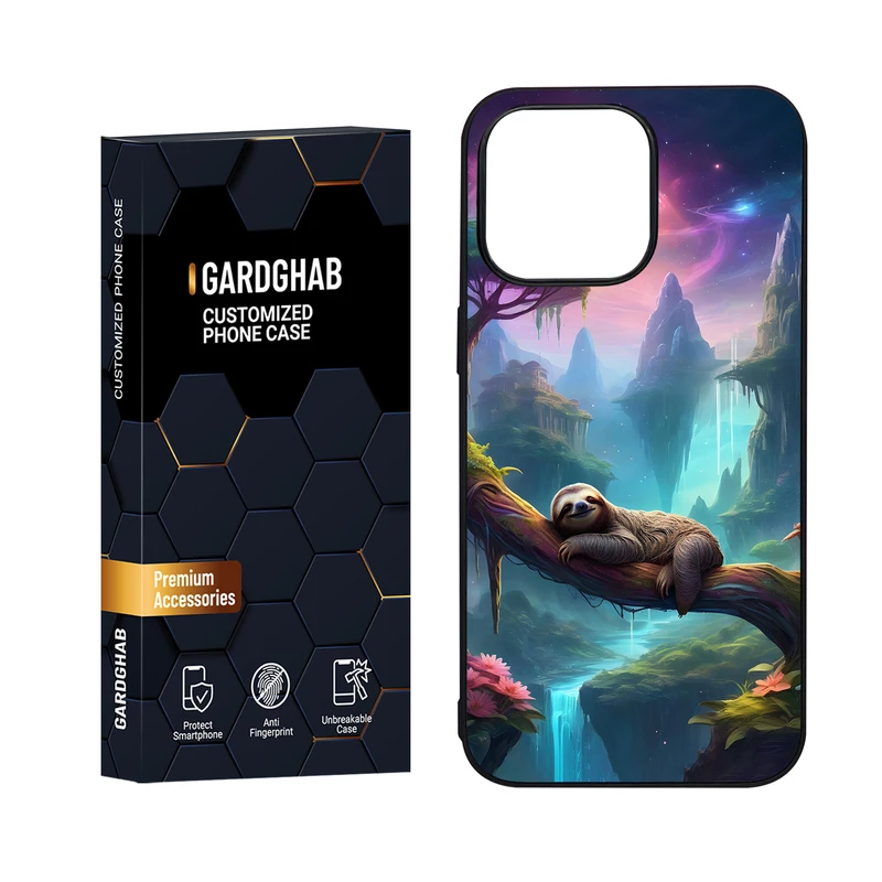 کاور گارد قاب مدل دور ژله ای پشت گلس هنری مناسب برای گوشی موبایل اپل iPhone 15 Pro Max