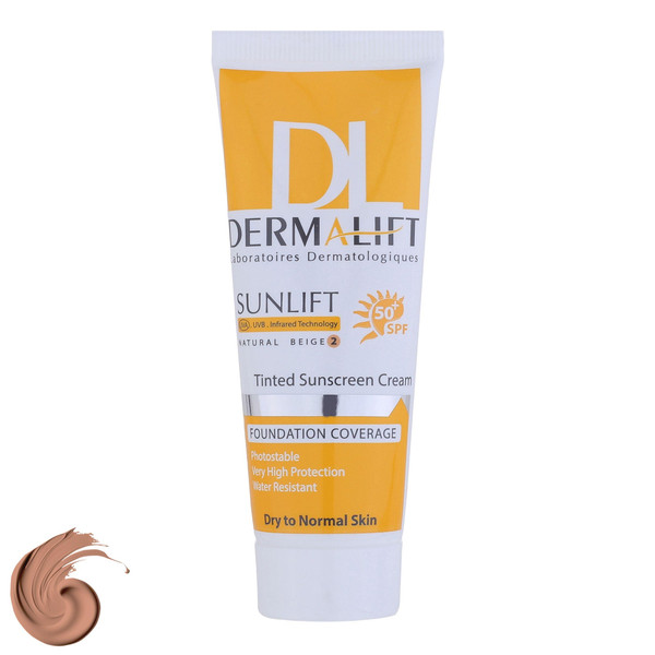 کرم ضدآفتاب درمالیفت مدل SPF50 پوست خشک 2، حجم 40 میلیلیتر