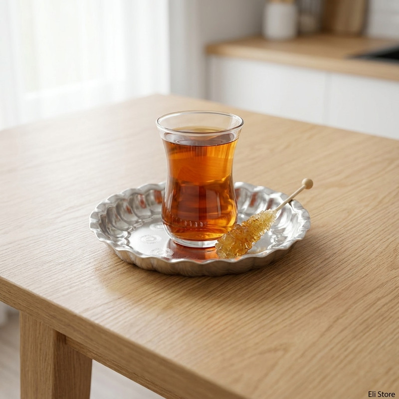  سینی بدونه دسته مدل لب پر چنس استیل سایز 15*15 سانتی متر