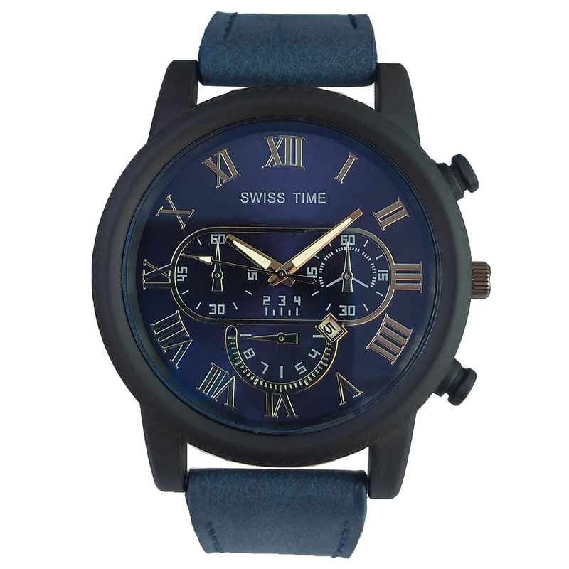 ساعت مچی عقربه ای پسرانه مدل بند چرمی کد 009 ساعت مچی عقربه ای پسرانه مدل بند چرمی کد 009