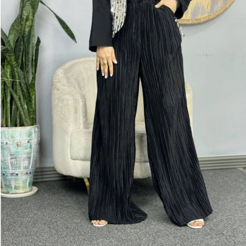 شلوار زنانه مدل پلیسه ساتن
