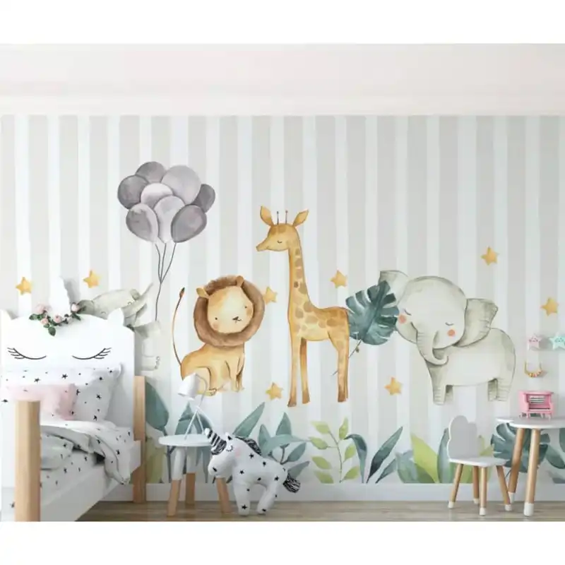 پوستر دیواری اتاق کودک طرح حیوانات مدل drv1204