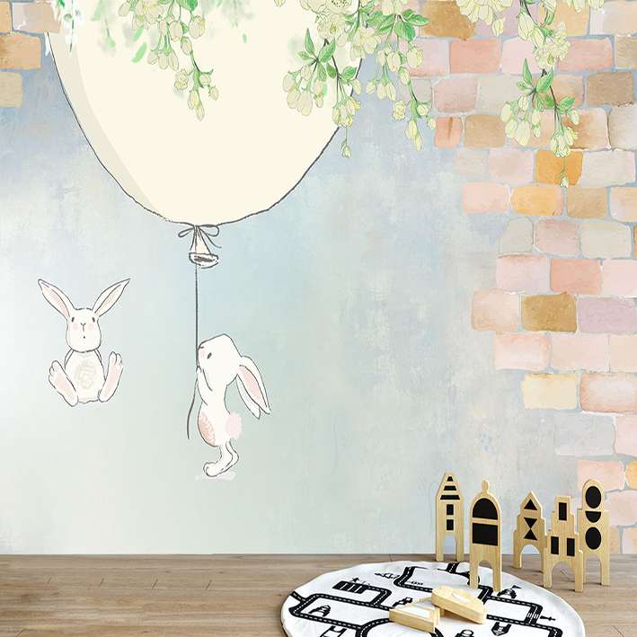 پوستر دیواری اتاق کودک مدل خرگوش بادکنکی DVRF1666