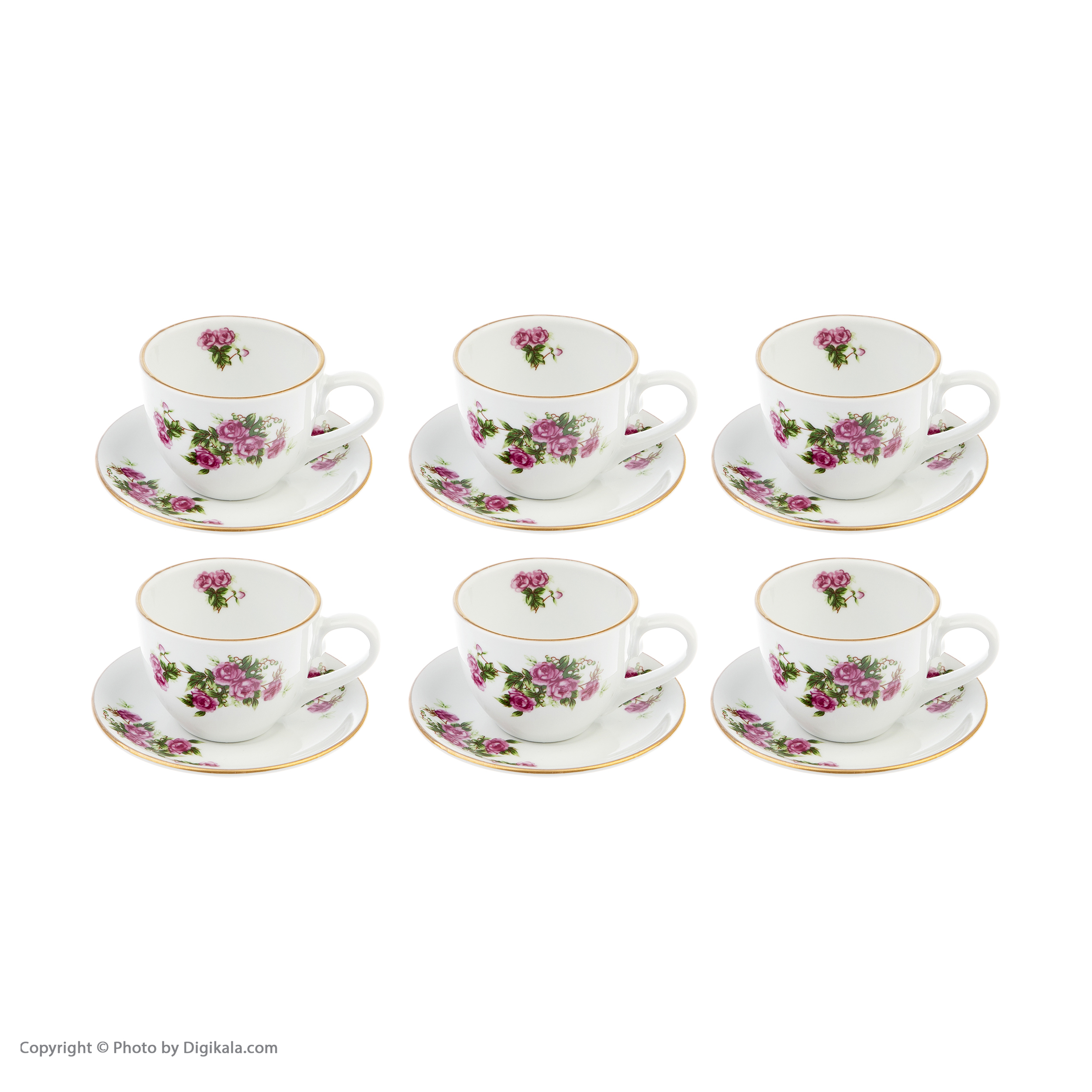 سرویس قهوه خوری 12 پارچه مقصود مدل گل سرخی