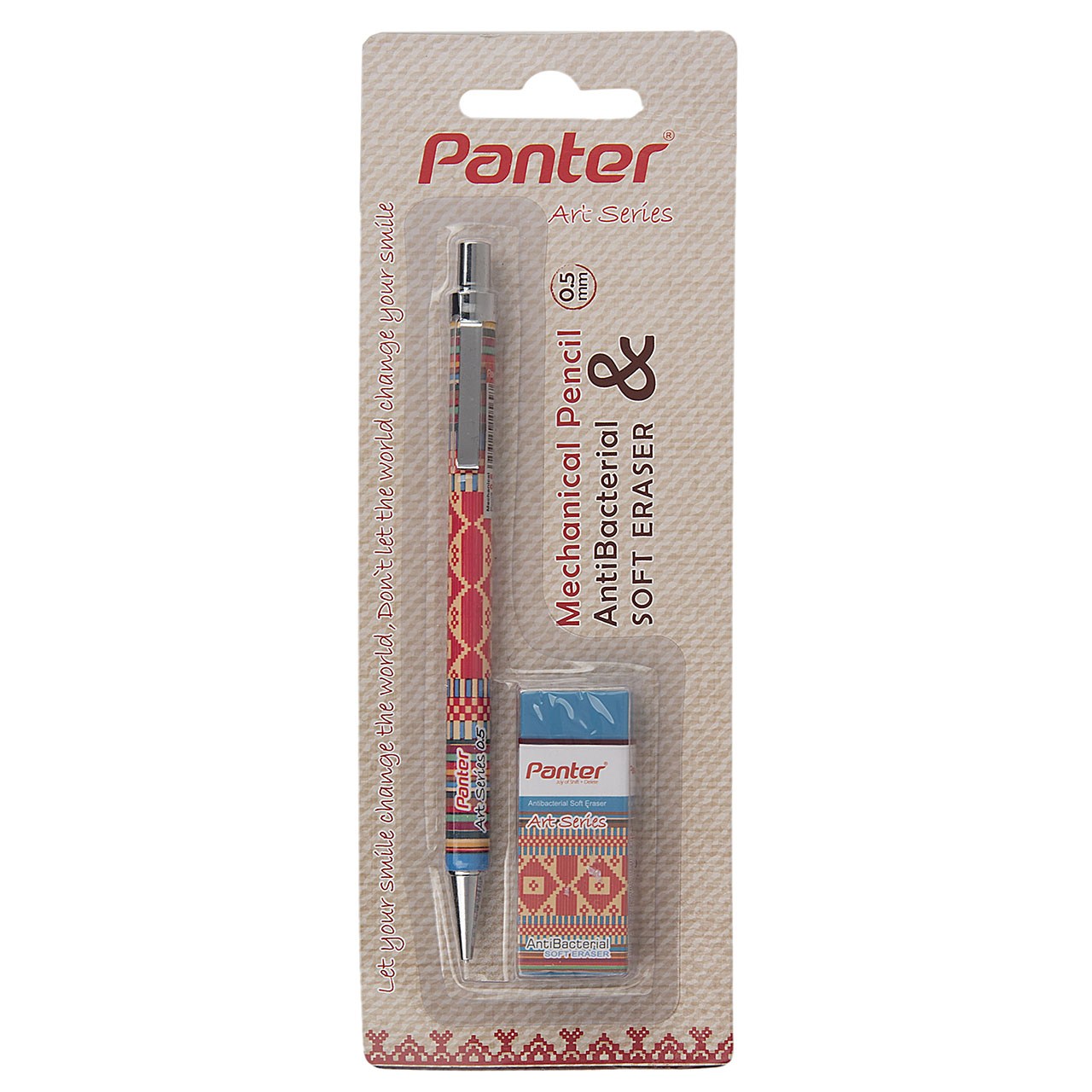مداد نوکی 0.5 میلی متری پنتر سری Art طرح 5 به همراه پاک کن