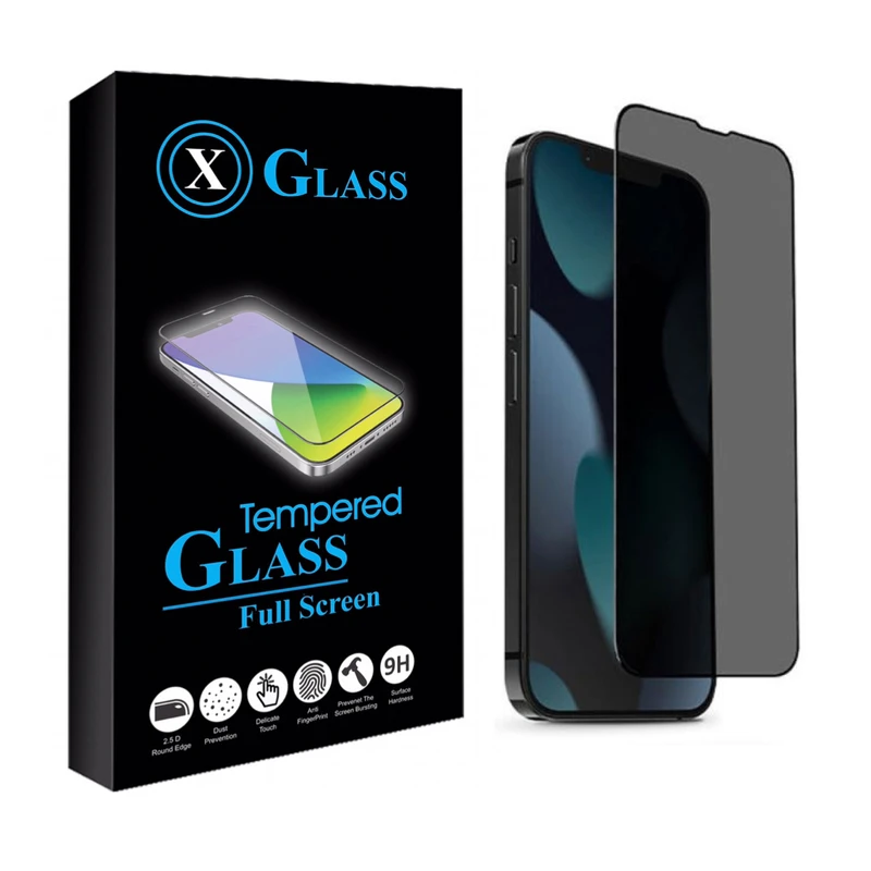 محافظ صفحه نمایش حریم شخصی ایکس گلس مدل شیشه ای مناسب برای گوشی موبایل اپل iIPHONE 13 PRO MAX