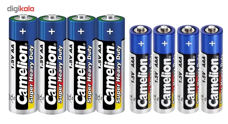 باتری قلمی و نیم قلمی کملیون مدل Super Heavy Duty بسته 8 عددی