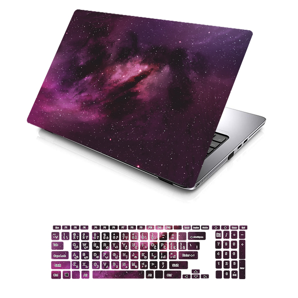 استیکر لپ تاپ توییجین و موییجین طرح Space کد 71 مناسب برای لپ تاپ 13 اینچ به همراه برچسب حروف فارسی کیبورد
