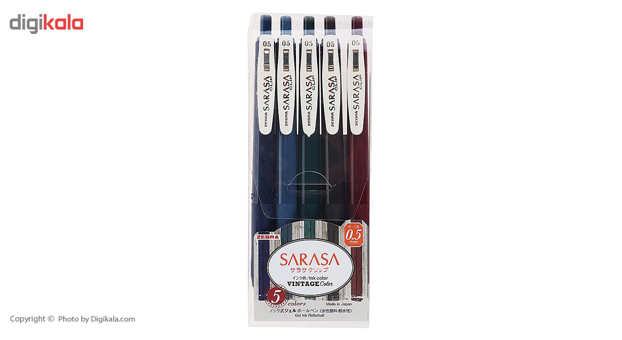 روان نویس زبرا سری Clip مدل Sarasa Vintage با قطر نوشتاری 0.5 بسته 5 عددی