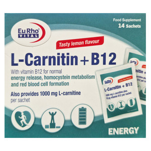 پودر ال کارنیتن پلاس ب 12 یوروویتال بسته 14 عددی